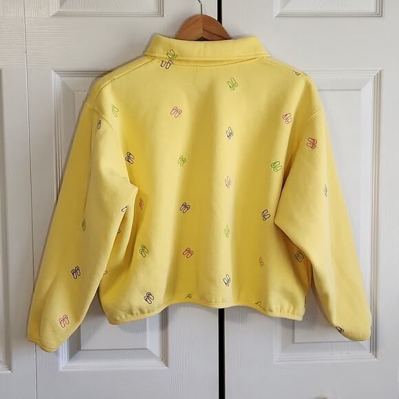 Vintage Can-Do Fashions Womens Yellow Flip Flop Sweatshirt Jacket Size XL Beach - Picture 2 of 11